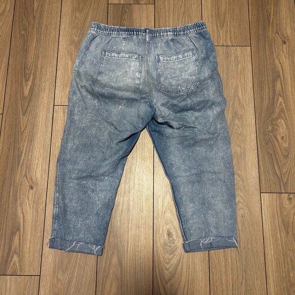 Gap Women's Distressed Denim Joggers - Picture 2 of 2